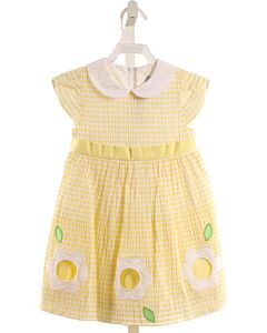 FLORENCE EISEMAN  YELLOW SEERSUCKER STRIPED  PARTY DRESS