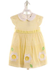 FLORENCE EISEMAN  YELLOW SEERSUCKER STRIPED  PARTY DRESS