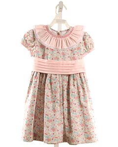 SAL & PIMENTA  PINK  FLORAL  DRESS WITH LACE TRIM