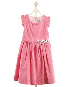 FLORENCE EISEMAN  HOT PINK  WINDOWPANE APPLIQUED DRESS