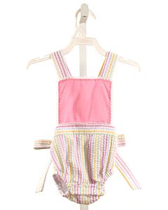 MINT MAGNOLIA  MULTI-COLOR SEERSUCKER STRIPED  1-PIECE SWIMSUIT