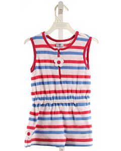 FLORENCE EISEMAN  MULTI-COLOR TERRY CLOTH STRIPED  KNIT ROMPER