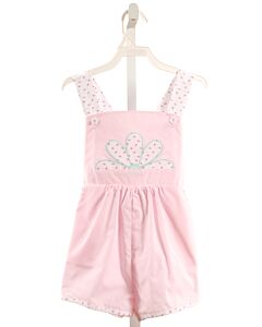 THE BEAUFORT BONNET COMPANY  LT PINK  FLORAL APPLIQUED ROMPER