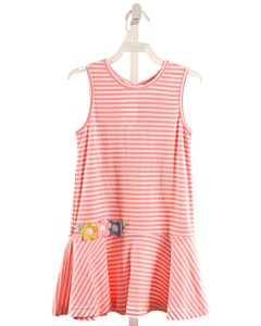 FLORENCE EISEMAN  PINK  STRIPED  KNIT DRESS