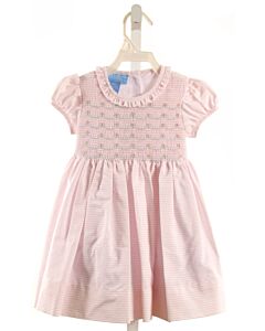 ANAVINI  PINK  STRIPED SMOCKED DRESS