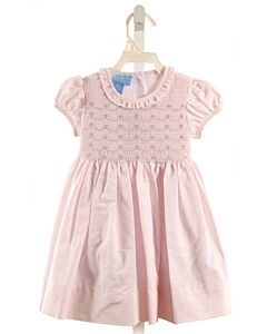 ANAVINI  PINK  STRIPED SMOCKED DRESS