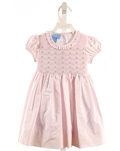 ANAVINI  PINK  STRIPED SMOCKED DRESS