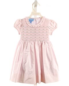 ANAVINI  PINK  STRIPED SMOCKED DRESS