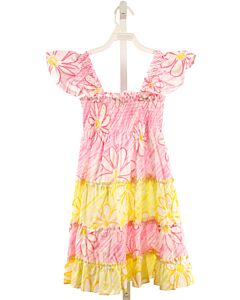 BISBY BY LITTLE ENGLISH  PINK  FLORAL SMOCKED KNIT DRESS