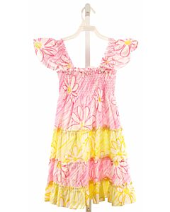 BISBY BY LITTLE ENGLISH  PINK  FLORAL SMOCKED KNIT DRESS