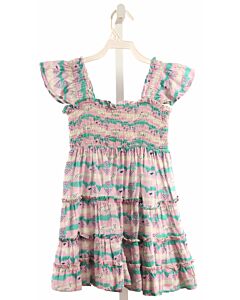 BISBY BY LITTLE ENGLISH  PINK KNIT  SMOCKED DRESS