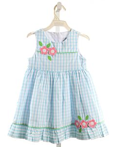 FLORENCE EISEMAN  BLUE  GINGHAM  DRESS