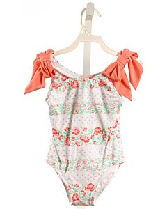 THE BEAUFORT BONNET COMPANY  ORANGE  POLKA DOT PRINTED DESIGN 1-PIECE SWIMSUIT