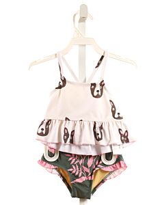 PINK CHICKEN  GREEN   PRINTED DESIGN 2-PIECE SWIMSUIT