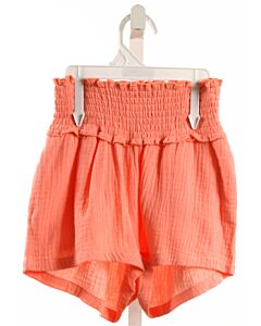 PLEAT.  ORANGE KNIT   SHORTS