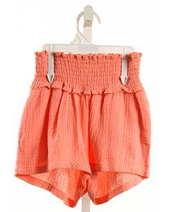 PLEAT.  ORANGE KNIT   SHORTS