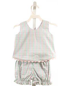 THE BEAUFORT BONNET COMPANY  MINT  PLAID  2-PIECE OUTFIT