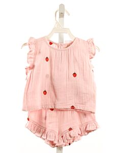 PINK CHICKEN  PINK   EMBROIDERED 2-PIECE OUTFIT