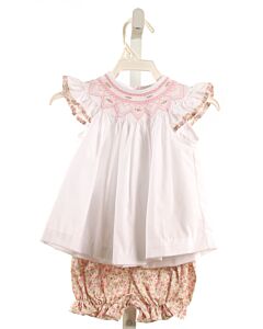 PETIT BEBE  PINK  FLORAL SMOCKED 2-PIECE OUTFIT