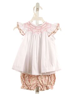 PETIT BEBE  PINK  FLORAL SMOCKED 2-PIECE OUTFIT