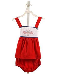 LITTLE ENGLISH  RED   EMBROIDERED 2-PIECE OUTFIT