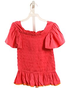 BISBY BY LITTLE ENGLISH  HOT PINK   SMOCKED SHIRT-SS