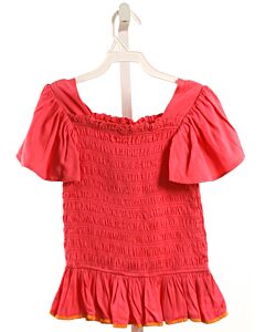 BISBY BY LITTLE ENGLISH  HOT PINK   SMOCKED SHIRT-SS