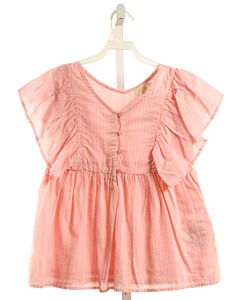 CREAMIE  PINK  STRIPED  DRESS SHIRT WITH RUFFLE