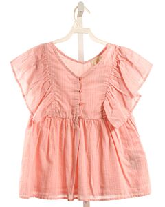 CREAMIE  PINK  STRIPED  DRESS SHIRT WITH RUFFLE