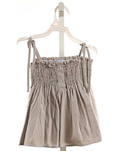 BELLA BLISS  GRAY  GINGHAM SMOCKED SLEEVELESS SHIRT