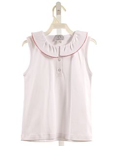 THE PROPER PEONY  WHITE    KNIT TANK WITH PICOT STITCHING