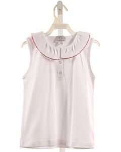 THE PROPER PEONY  WHITE    KNIT TANK WITH PICOT STITCHING