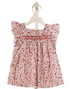 KIDIWI  RED  FLORAL  SLEEVELESS SHIRT