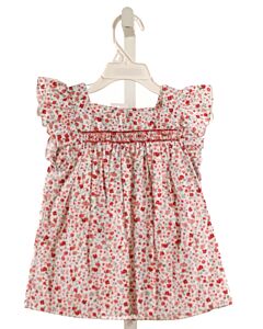 KIDIWI  RED  FLORAL  SLEEVELESS SHIRT