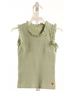 PINK CHICKEN  LT GREEN    KNIT TANK WITH RUFFLE