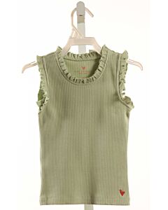 PINK CHICKEN  LT GREEN    KNIT TANK WITH RUFFLE