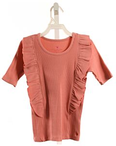 PINK CHICKEN  PINK    KNIT SS SHIRT WITH RUFFLE