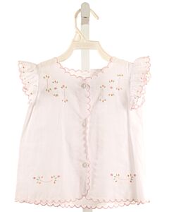 LITTLE ENGLISH  WHITE  FLORAL EMBROIDERED SLEEVELESS SHIRT