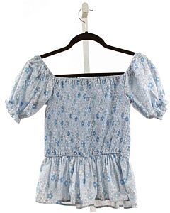 JAMES & LOTTIE  BLUE  FLORAL SMOCKED DRESS SHIRT