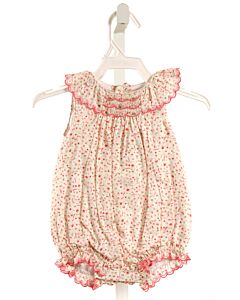 LULI & ME  HOT PINK  FLORAL SMOCKED BUBBLE