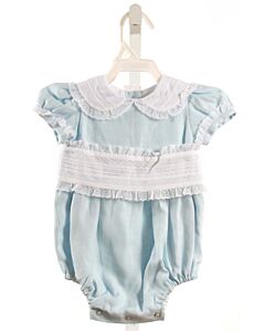 SAL & PIMENTA  LT BLUE LINEN   DRESSY BUBBLE WITH LACE TRIM