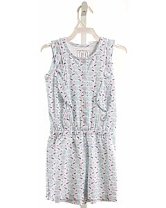 LILA + HAYES  AQUA  PRINT  KNIT ROMPER