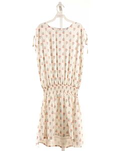 PLEAT.  CREAM  FLORAL  DRESS