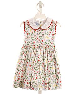 BELLA BLISS  MULTI-COLOR  FLORAL  DRESS WITH RIC RAC