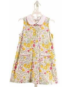 MARCO & LIZZY  YELLOW  FLORAL  KNIT DRESS WITH PICOT STITCHING