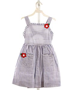 FLORENCE EISEMAN  BLUE  STRIPED  DRESS