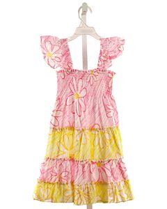 BISBY BY LITTLE ENGLISH  PINK  FLORAL SMOCKED DRESS