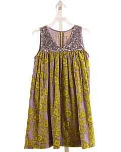 PINK CHICKEN  LIME GREEN  FLORAL  DRESS WITH SEQUINS