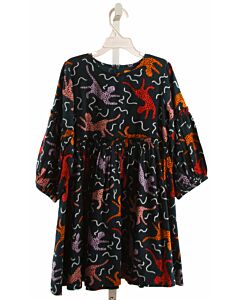 BRITON COURT  NAVY  PRINT  DRESS WITH RUFFLE