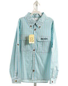 PRODOH  AQUA  PLAID  DRESS SHIRT